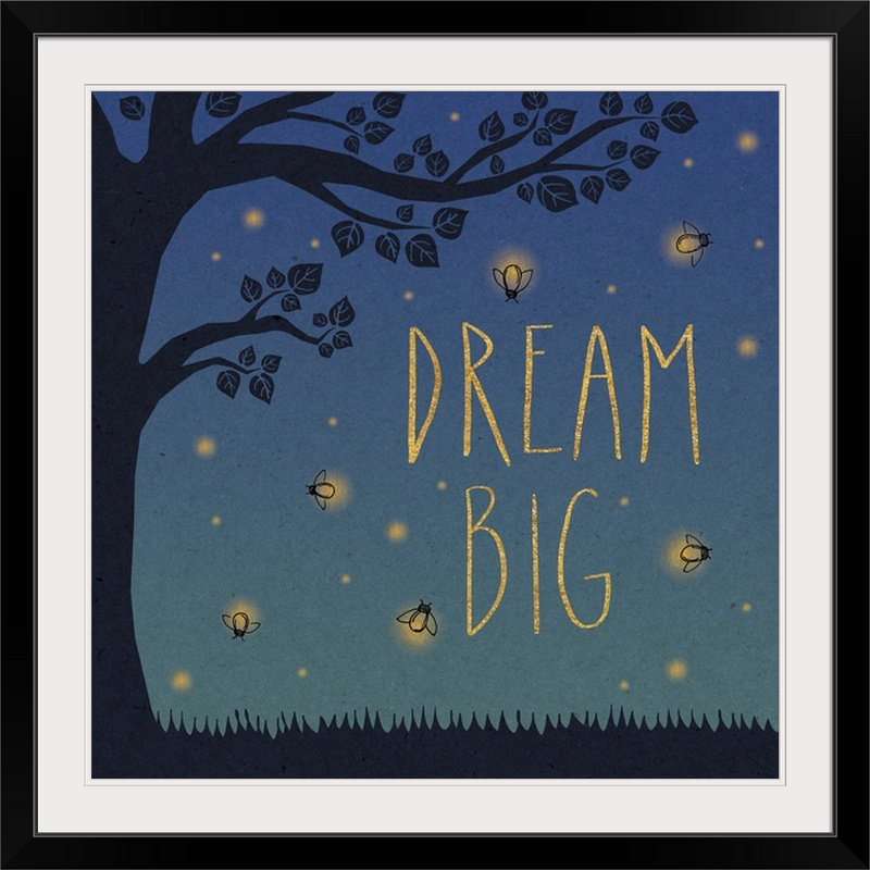 « i » par laura marshall, impression Twilight Fireflies, Cadre noir, H 20" x l 20" x P 1"