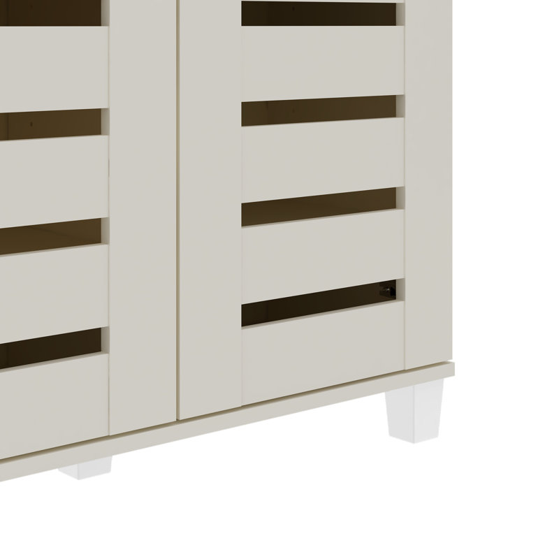 Armoire de rangement pour chaussures Alcester Lismore jusqu'à 20 paires, Ivoire ivoire