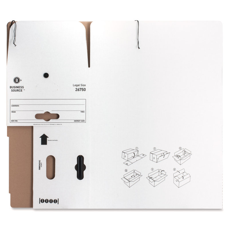 Storage Box, Legal, Whitem, 12-Pack