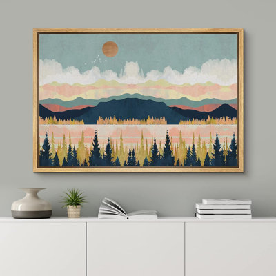 «Abstract Mountain Nature Scenery - Floater Frame», reproduction d'art sur toile