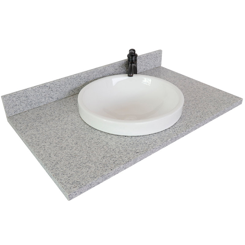 Plateau de meuble-lavabo simple 37 po avec lavabo, Gris