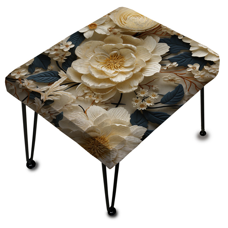 Feben - Floral Rectangle Ottoman