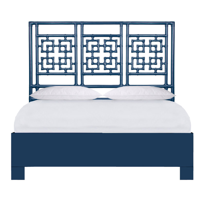 Lit standard bas Palm Springs, Bleu marine, Grand