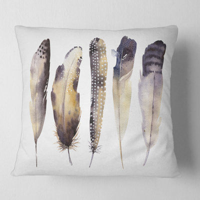 Housse et insert de coussin carré Ethnic Feathers I