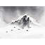 Mountain Peak - Bird Landscape, impression encadrée avec passe-partout
