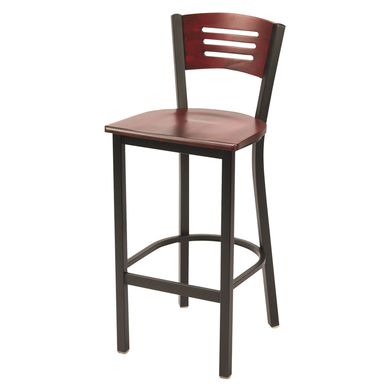 Solid Wood 30" Bar Stool, Mahogany