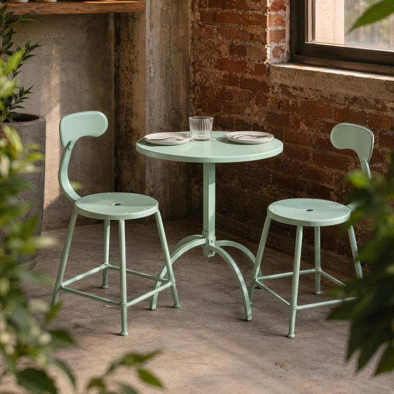 Table d'extérieur Shloak L 23,62 po x l 23,62 po, Vert