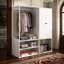 Armoire 2 portes avec espace de suspension, armoire avec tablettes réglables