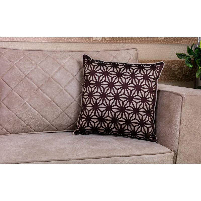 Collection Laser Cut: Housse de coussin décoratif avec insert 18 po x 18 po. Jaune, Brun
