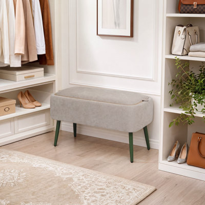 Upholstered Storage Bench with Removable Mini Pool Table and Hidden Storage