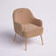 Chaise d'appoint rembourrée en velours Addyson avec pieds chromés dorés-206971055