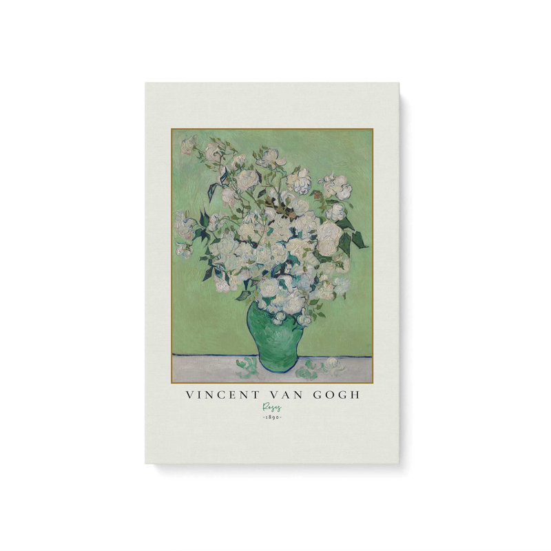 Van Gogh's Roses 1890, H 30 po x l 20 po, Toile tendue