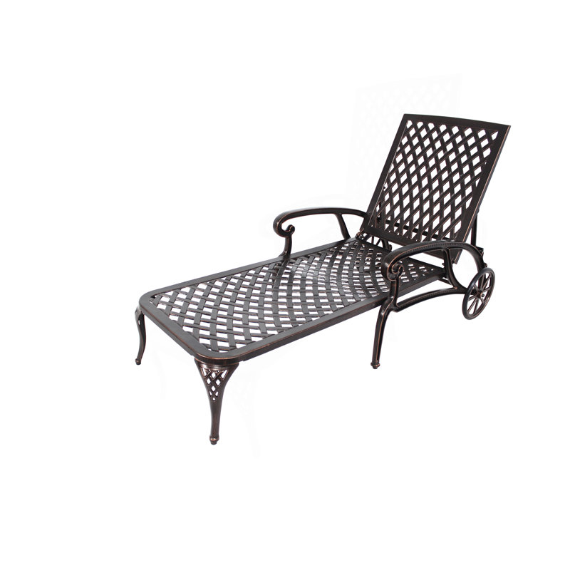 Chaise longue en aluminium coulé 1Pcs, Brun