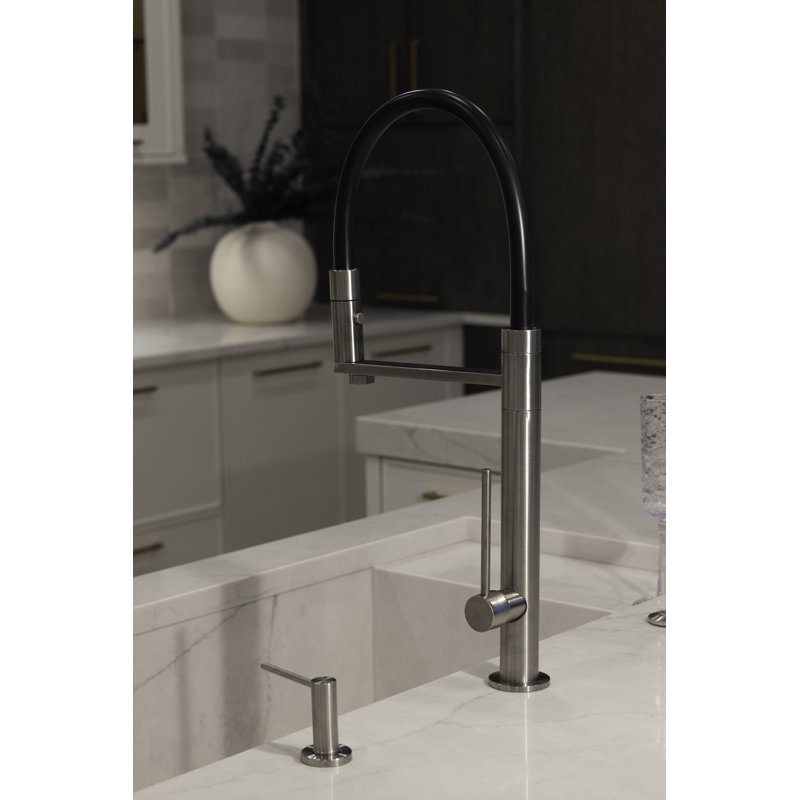 Single Handle Pull Out Faucet with Silicon Spout and Sprayer, Chrome