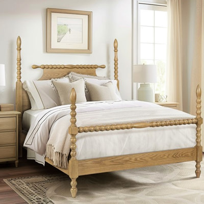 Grand lit moderne avec structure en bois massif et matelas de style l 61 po x L 81 po