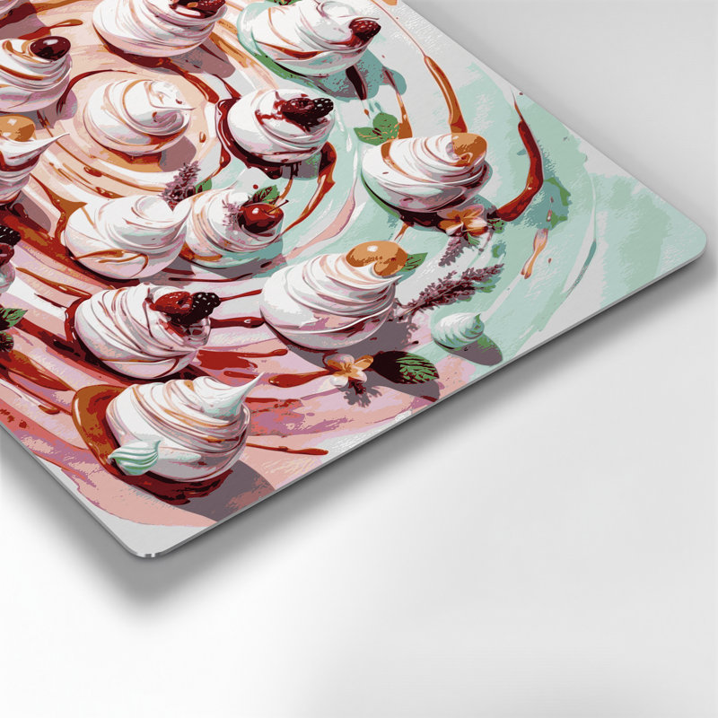 Desserts Pavlova, art mural gris en métal, H 24 po x l 36 po