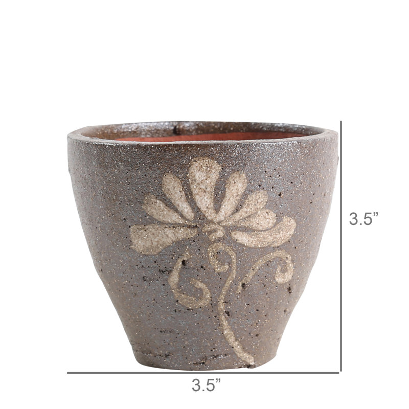 Cachepot - Sm, céramique, Brun, H 3,5 po x l 3,5 po x P 3,5 po