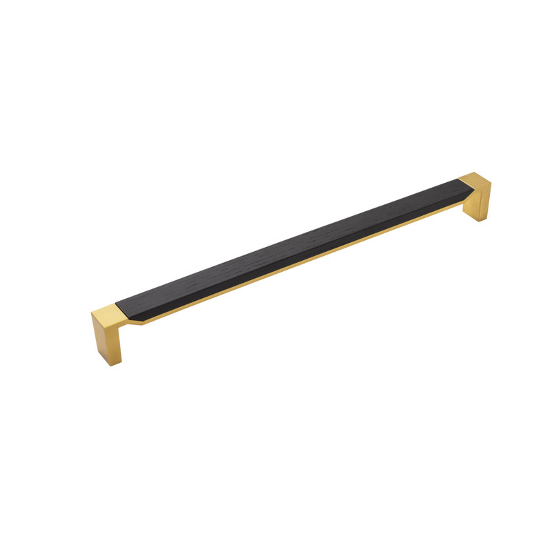 Poignée barre 18 po Monroe, Laiton doré brossé / bois noir, 18"