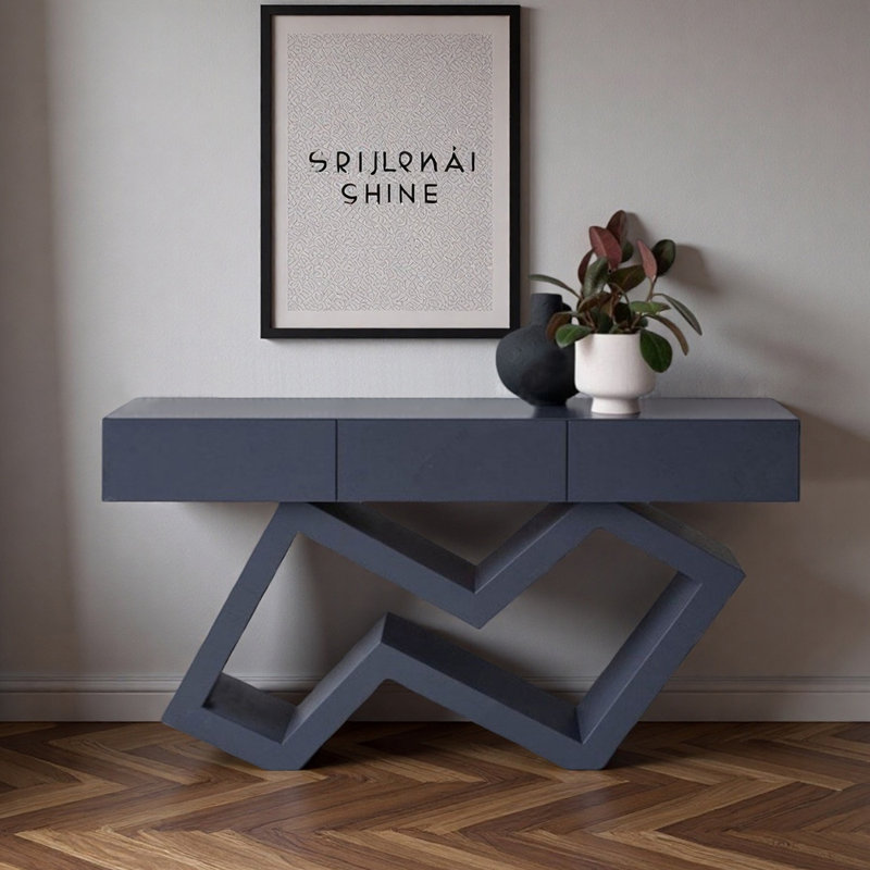 Console moderne de style nordique, H 33,5 po x l 55,1 po x P 15,7 po, Ardoise bleue foncée