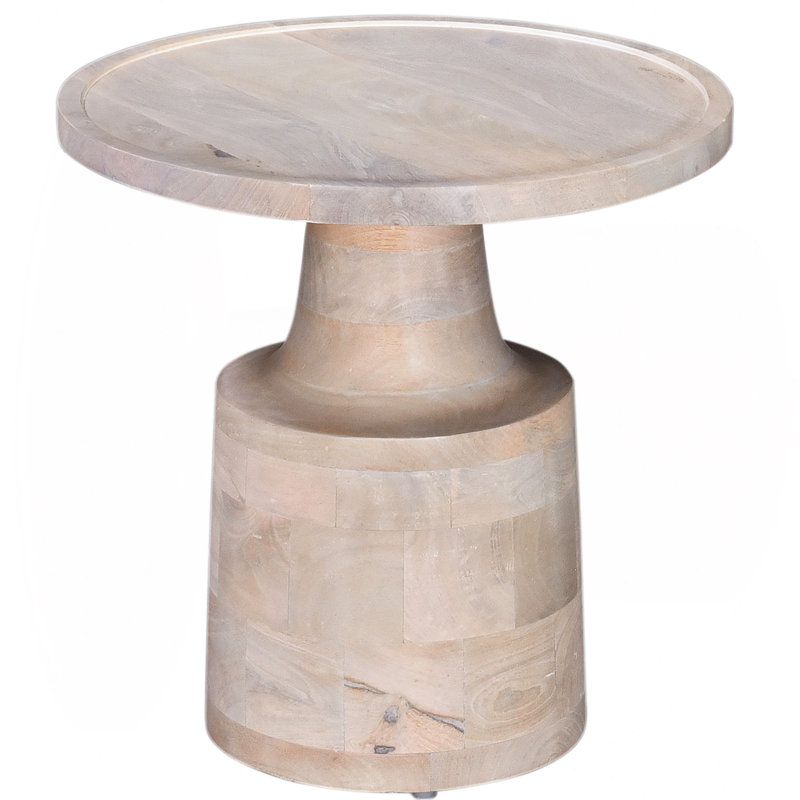 Contemporary Round Solid Wood End/Side Table
