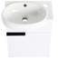 Petit meuble-lavabo mural pour salle de bain compacte avec poignée en métal-527183512