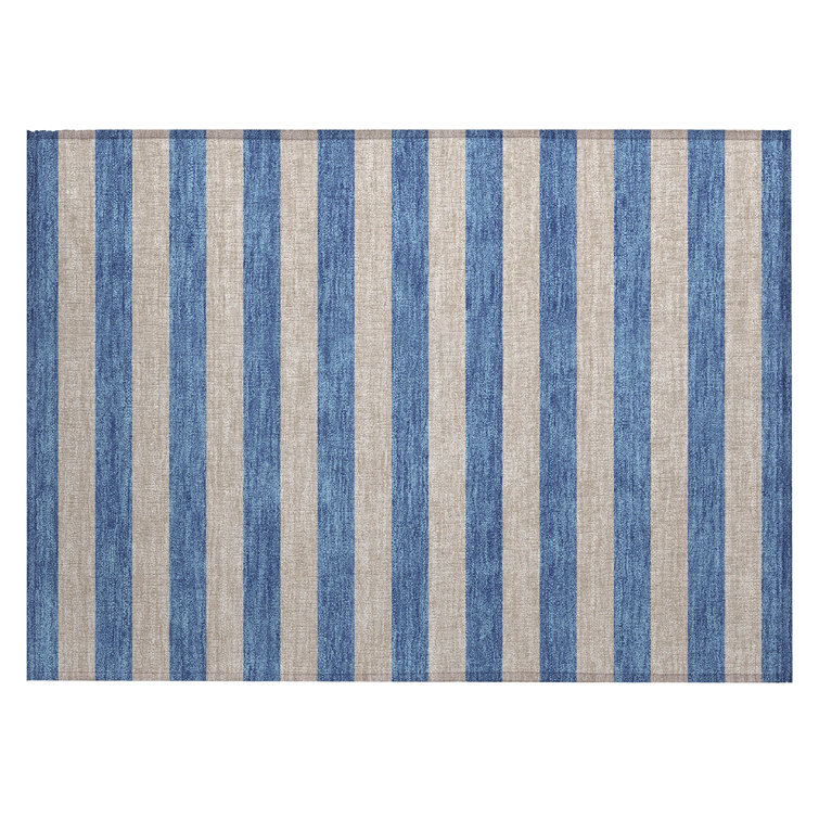 Smotherman Washable Striped Indoor / Outdoor Rug