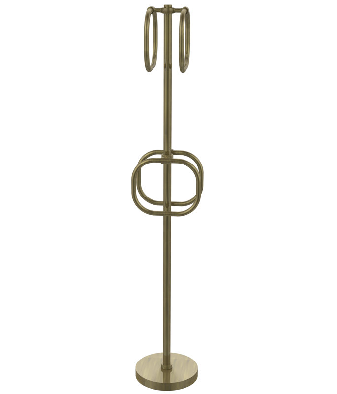 Porte-serviettes sur pied 4 groovy integrated, Laiton antique