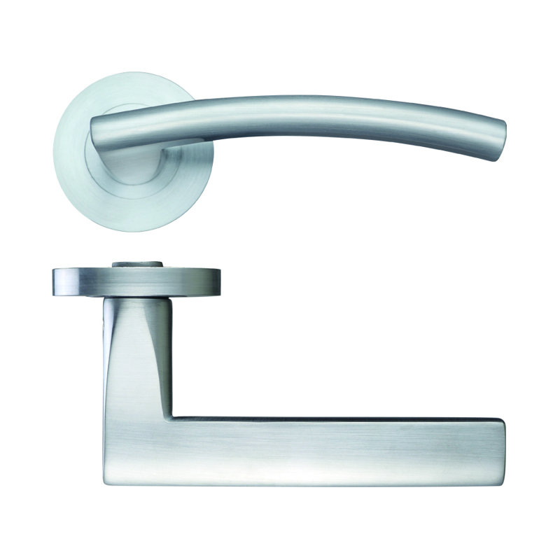 Amalfi Latch Door Handle, Satin Chrome