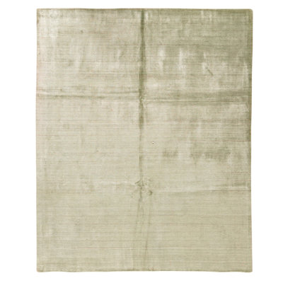 Hand Knotted Wool Area Rug in Silver