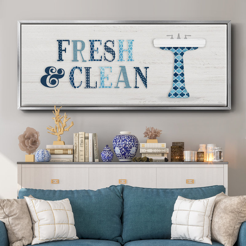 Fresh and Clean- Framed Canvas, 12" H x 30" W