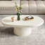 Table basse ovale blanc crème