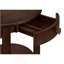 Table d'appoint, 2 niveaux, table de bout, table d'appoint, ronde, table de chevet, chambre à coucher, lampe, placage brun, transitionnel