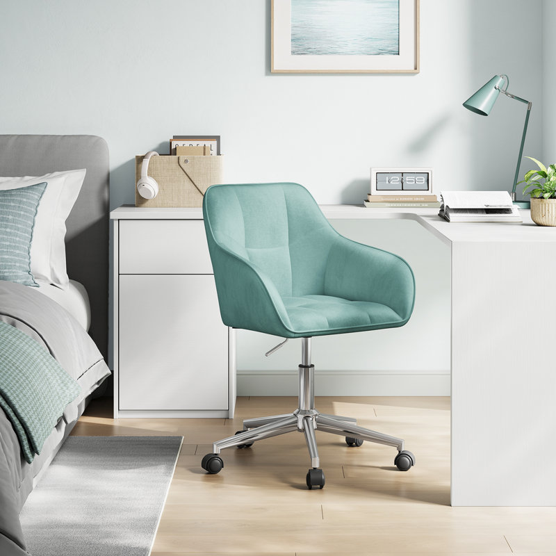 Fairmont Park Failand Velvet Task Chair, Turquoise