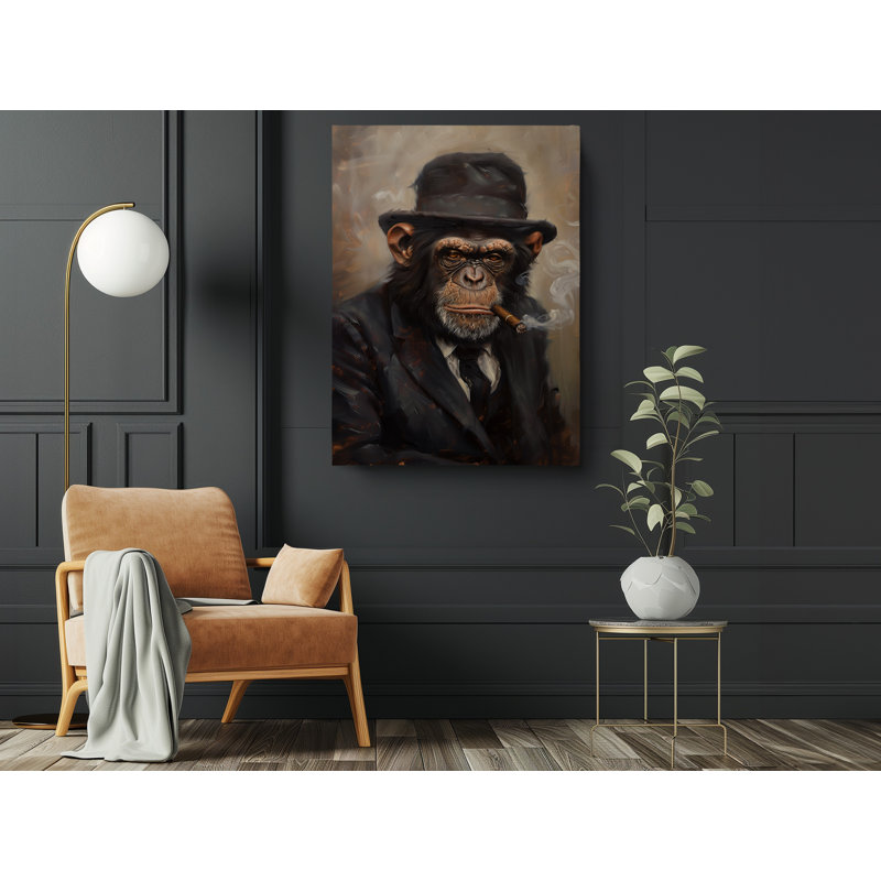 «Highend Portait of a Chimp», impression d'art mural moderne pour la maison et le bureau, H 24 po x l 16 po