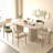 Kitchen Extendable Dining Table For 4-8 People, Oval Kitchen Table With Wooden Strip Base For Family Living Room-1795385778