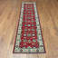 Tapis de couloir unique en laine noué à la main rouge / ivoire 2 pi 8 po x 9 pi 9 po Jevon