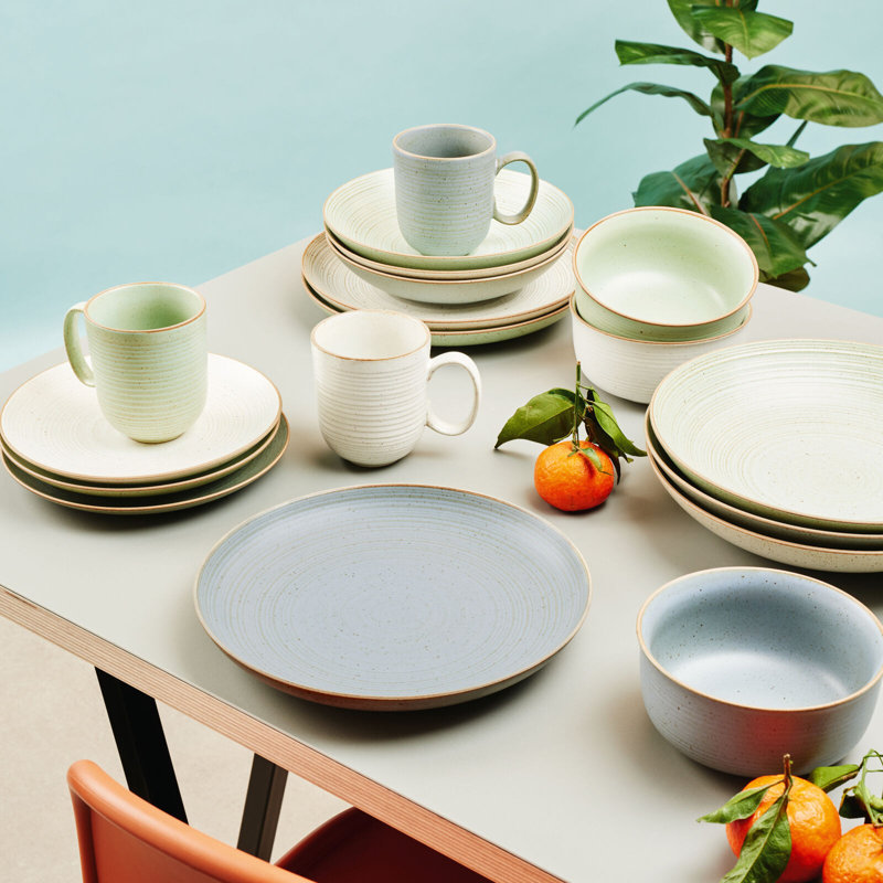 Nature Stoneware Dinner Plate, Water Blue