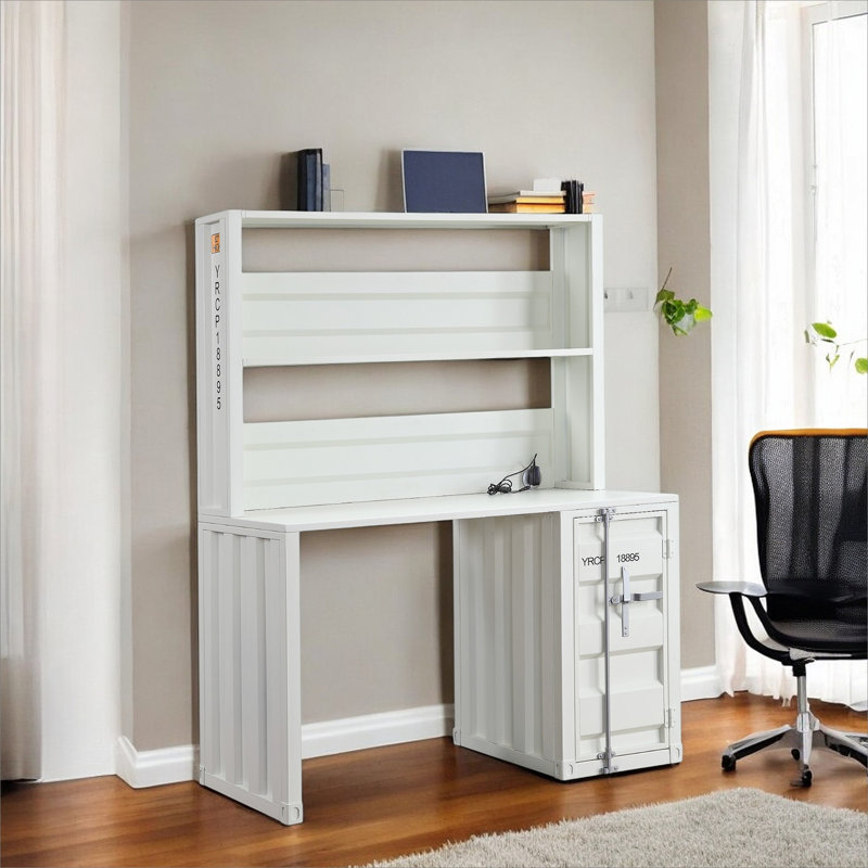 Bureau d'écriture avec huche Cargo Finish, Blanc