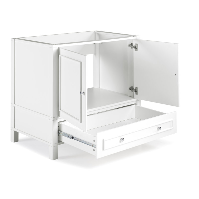 Williamsburg 36" White Pine Vanity Cabinet with Nickel Hardware