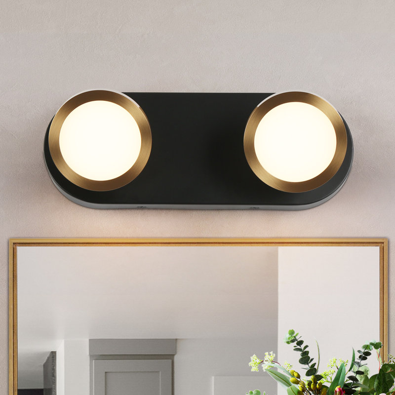 Essinger 2 - Light Dimmable Modern Black/Brass LED Vanity Light