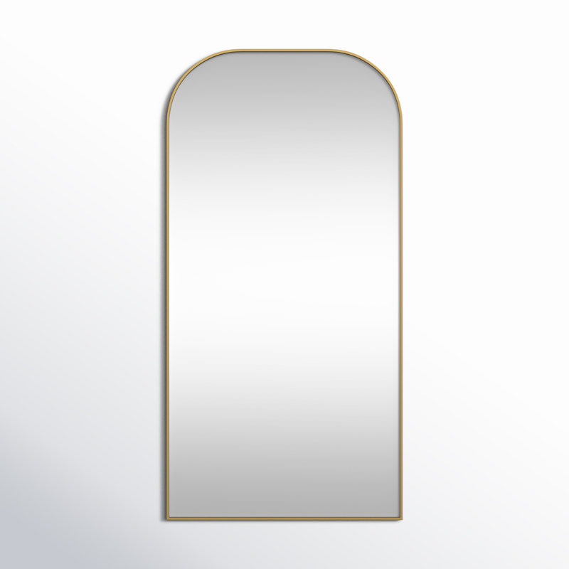 Sabine Metal Wide Arch Wall Mirror, 66" x 35", Brass