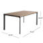 Table de salle à manger rectangulaire pour l'extérieur avec plateau en faux bois et structure en métal, table de patio résistante aux intempéries