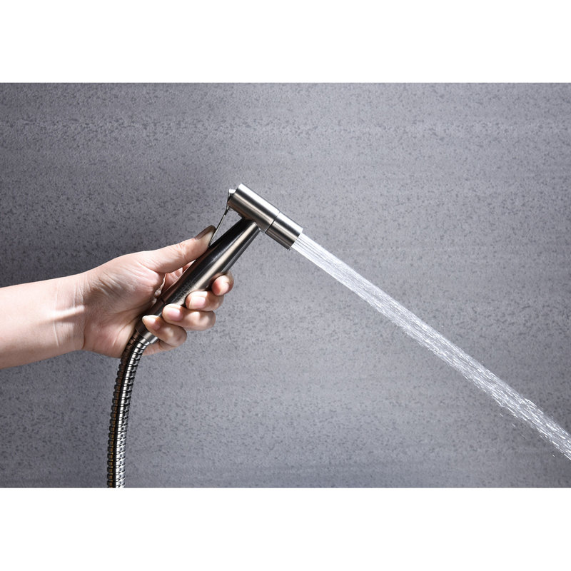 Handheld Bidet For Bathroom Toilet - Silver Metal, Two Spray Modes, Hygiene Upgrade, Easy Install Jet And Gentle Spray, Focused, Fit