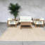 Causeuse de patio moderne en bois d'acacia avec corde pour le divertissement à la maison