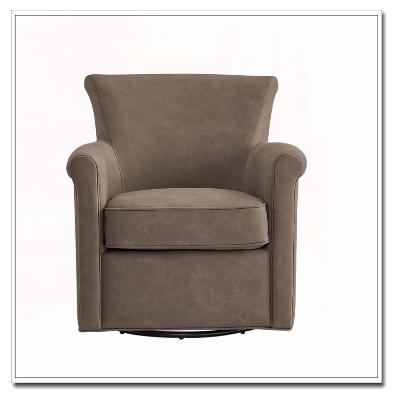 Fauteuil d'appoint pivotant en similicuir, Espresso
