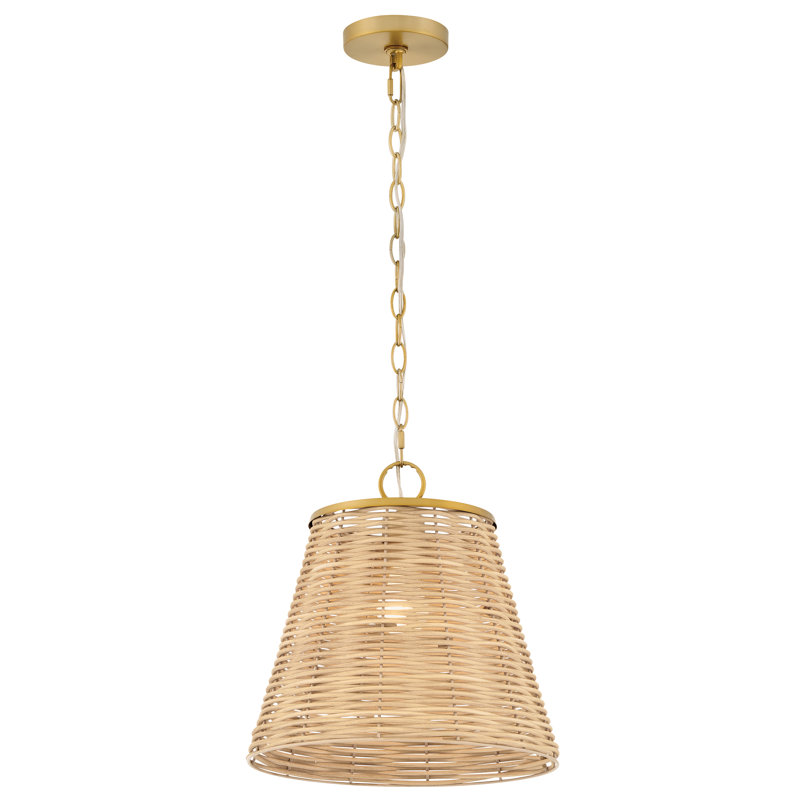 Brynn Medium Coastal Rattan Chain-Hung Pendant Light