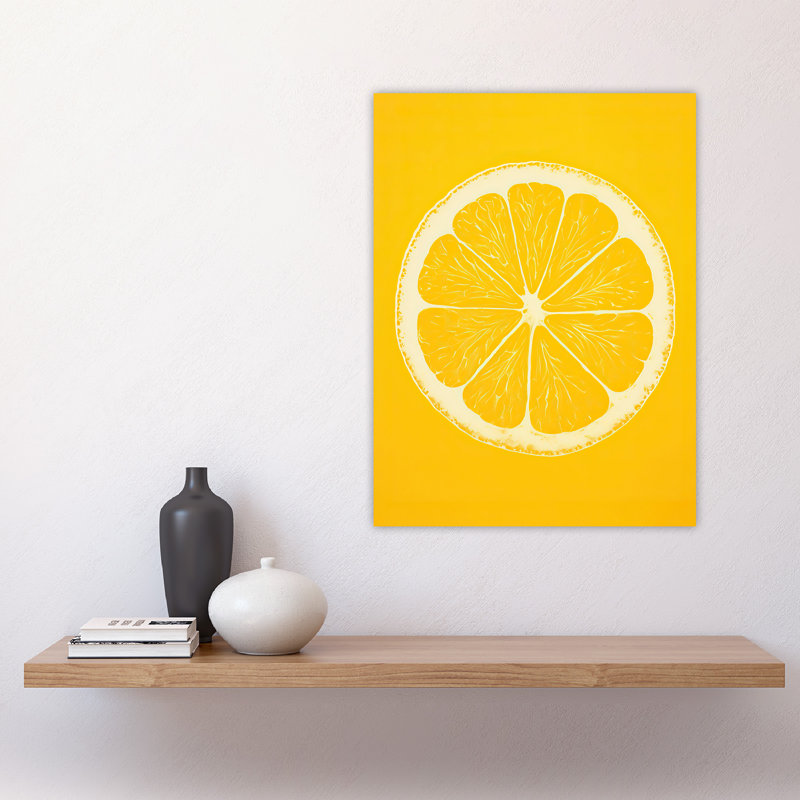 Wall Art Print Lemon On Citron On Monotone Minimalist Kitchen Interior Decor Poster