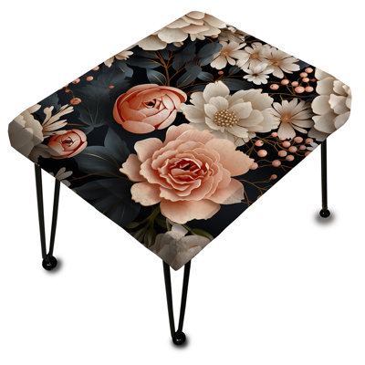 Vintage Classic Pink Floral Paradise - Floral Rectangle Ottoman