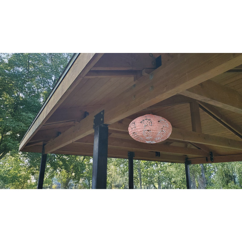 Stella Luxe Oval Yarrow Clay Led Lantern (battery Powered)