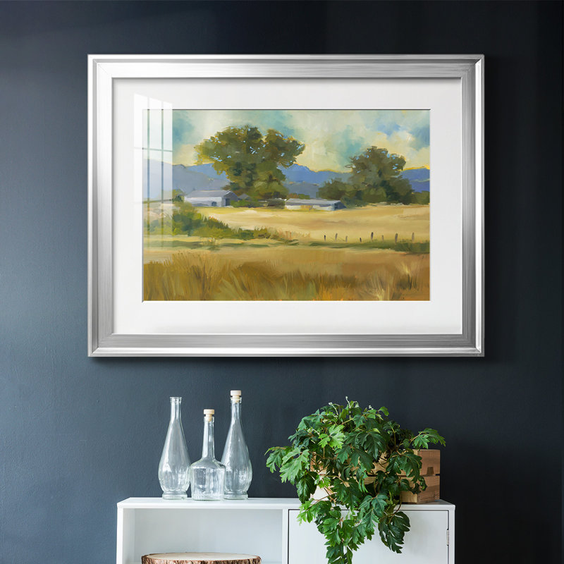 Down On The Farm, reproduction d'art encadrée, Argent, H 30 po x l 44 po x P 1,5 po